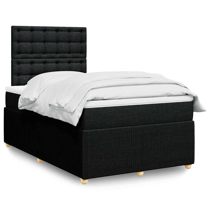 Pat box spring cu saltea, negru, 120x200 cm, textil - WALTI WALTI