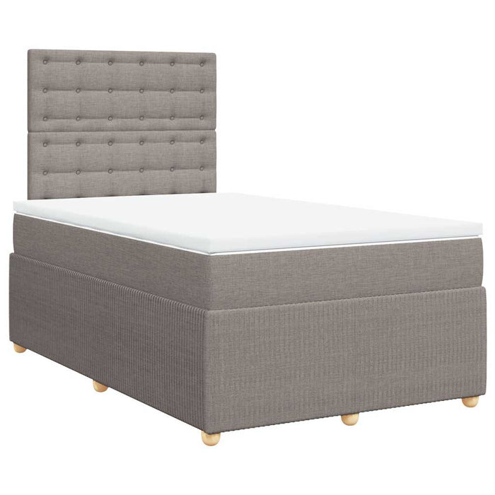 Pat box spring cu saltea, gri taupe, 120x200 cm, textil - WALTI WALTI