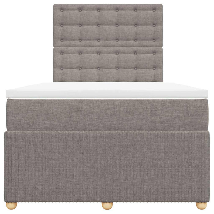 Pat box spring cu saltea, gri taupe, 120x200 cm, textil - WALTI WALTI