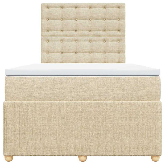 Pat box spring cu saltea, crem, 120x200 cm, textil - WALTI WALTI