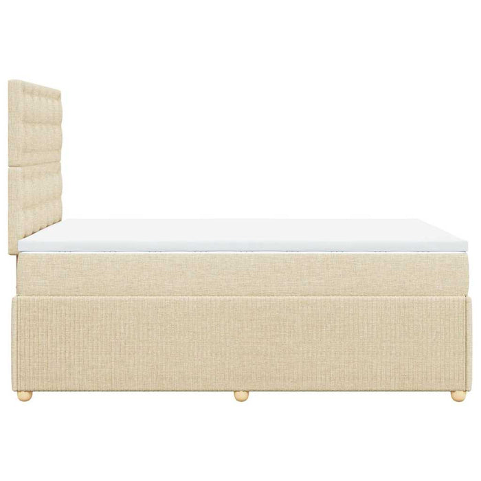 Pat box spring cu saltea, crem, 120x200 cm, textil - WALTI WALTI