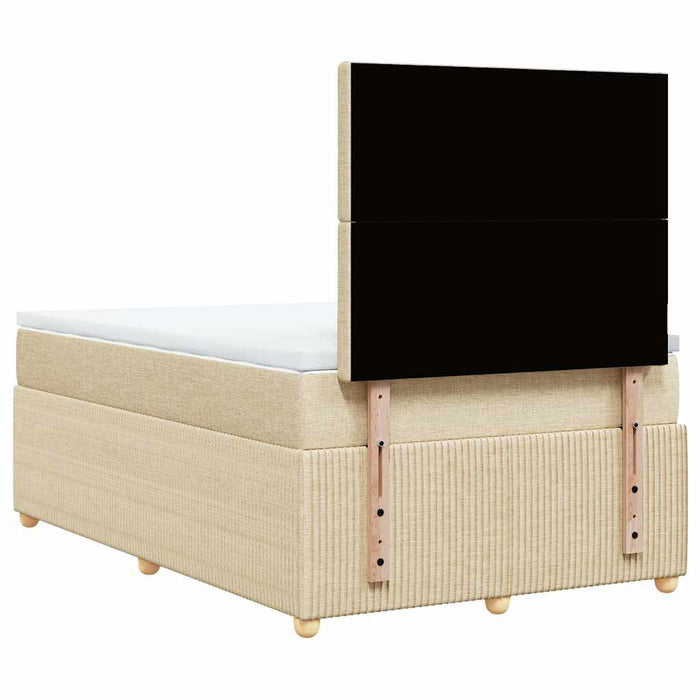 Pat box spring cu saltea, crem, 120x200 cm, textil - WALTI WALTI