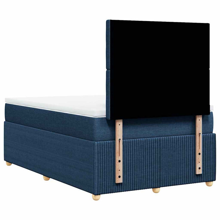 Pat box spring cu saltea, albastru, 120x200 cm, textil - WALTI WALTI