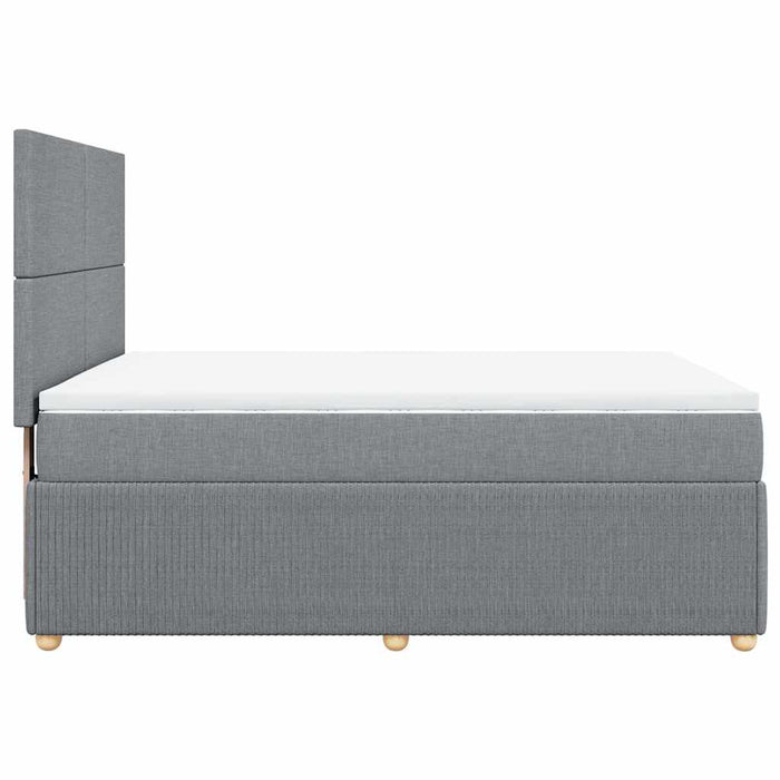 Pat box spring cu saltea, gri deschis, 140x190 cm, textil - WALTI WALTI