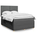 Pat box spring cu saltea, gri închis, 140x190 cm, textil - WALTI WALTI