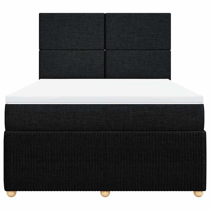 Pat box spring cu saltea, negru, 140x190 cm, textil WALTI