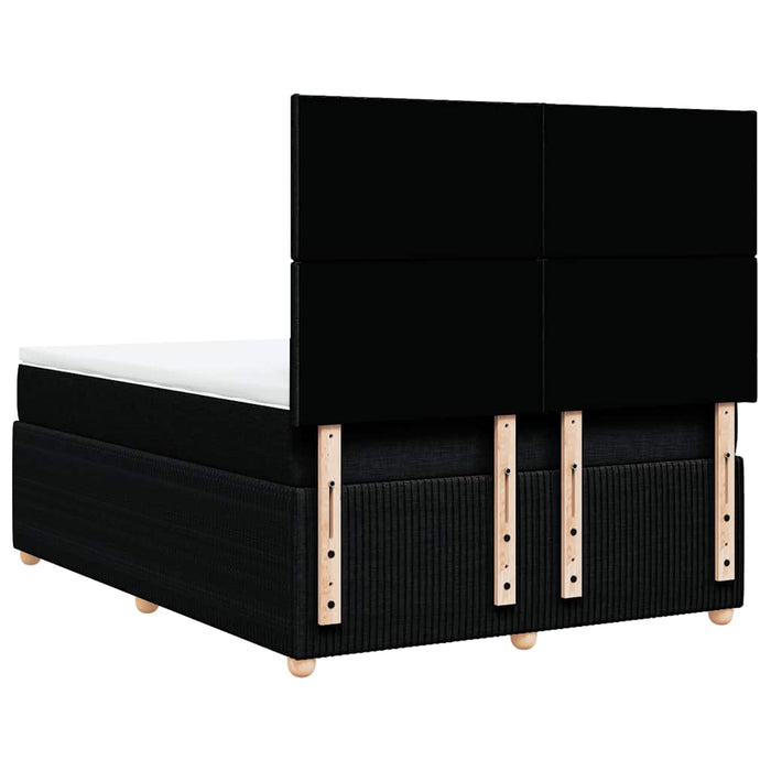 Pat box spring cu saltea, negru, 140x190 cm, textil WALTI