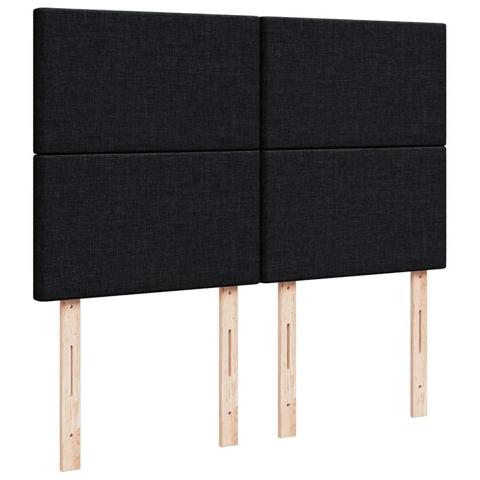 Pat box spring cu saltea, negru, 140x190 cm, textil WALTI