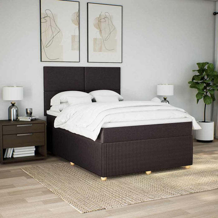 Pat box spring cu saltea, maro închis, 140x200 cm, textil - WALTI WALTI