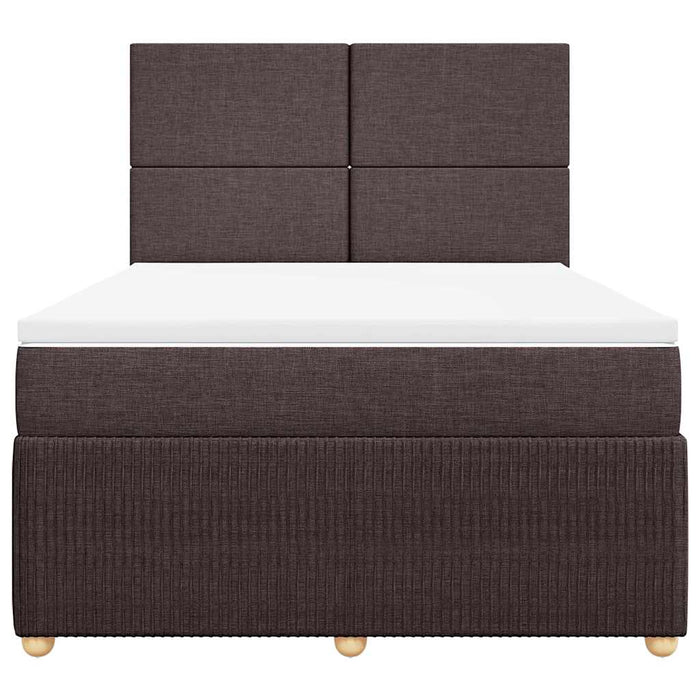 Pat box spring cu saltea, maro închis, 140x200 cm, textil - WALTI WALTI