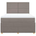 Pat box spring cu saltea, gri taupe, 140x200 cm, textil - WALTI WALTI