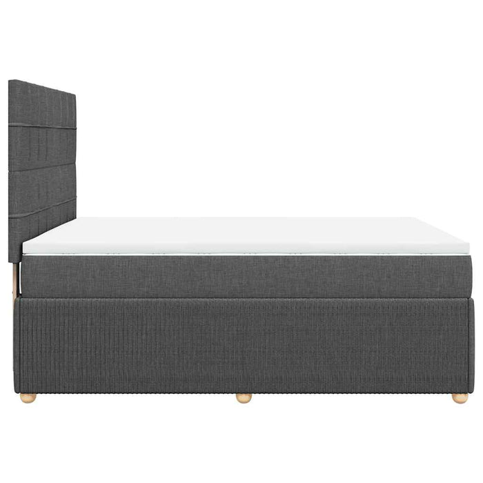 Pat box spring cu saltea, gri închis, 140x190 cm, textil - WALTI WALTI