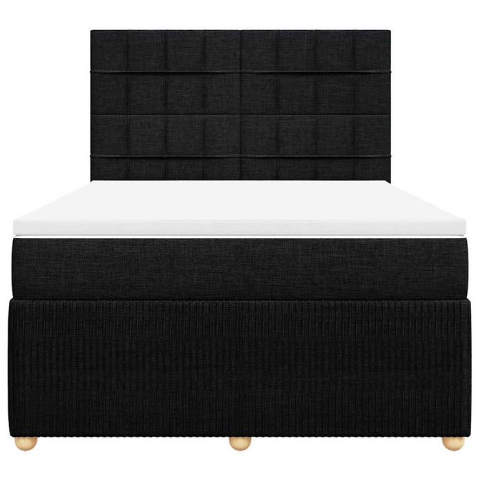 Pat box spring cu saltea, negru, 140x190 cm, textil - WALTI WALTI
