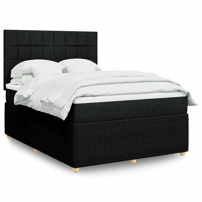 Pat box spring cu saltea, negru, 140x190 cm, textil - WALTI WALTI