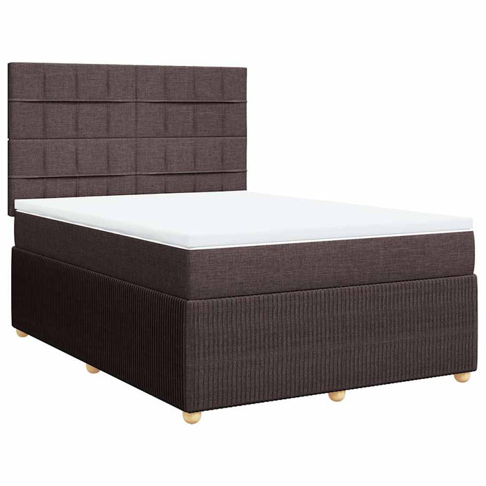 Pat box spring cu saltea, maro închis, 140x200 cm, textil - WALTI WALTI