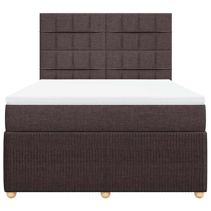 Pat box spring cu saltea, maro închis, 140x200 cm, textil - WALTI WALTI