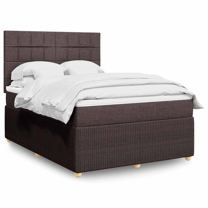 Pat box spring cu saltea, maro închis, 140x200 cm, textil - WALTI WALTI