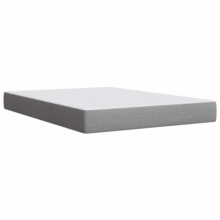 Pat box spring cu saltea, gri deschis, 140x190 cm, textil WALTI