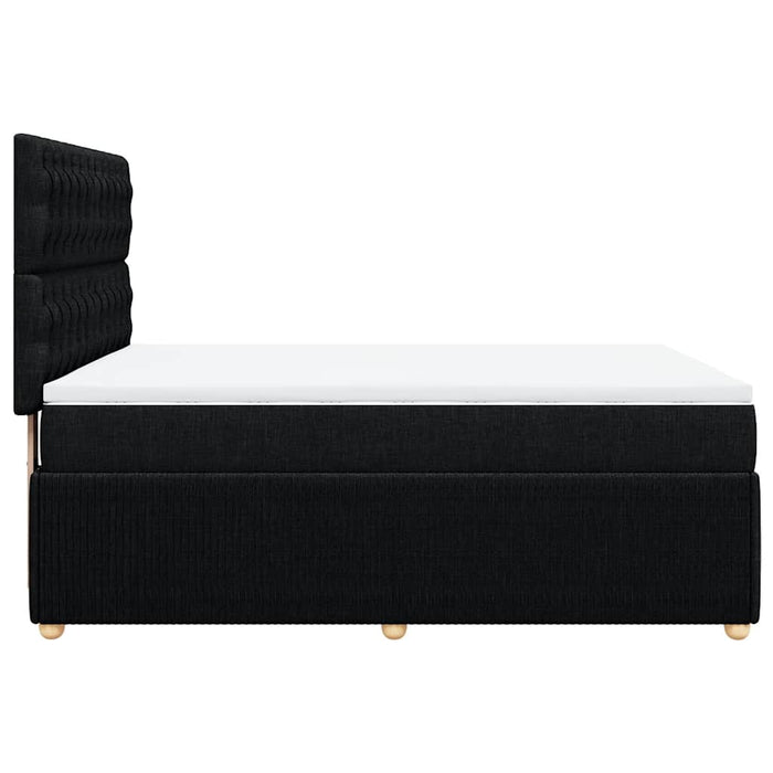Pat box spring cu saltea, negru, 140x190 cm, textil WALTI