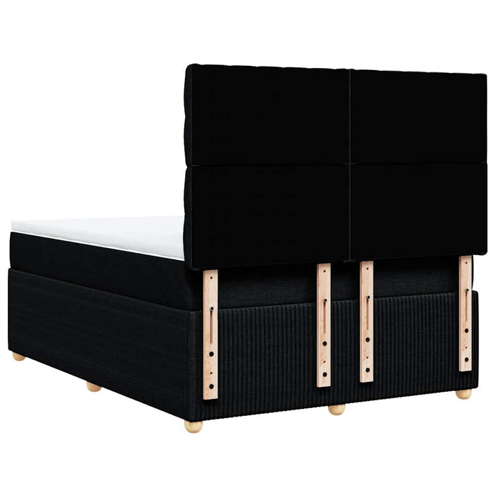 Pat box spring cu saltea, negru, 140x190 cm, textil WALTI