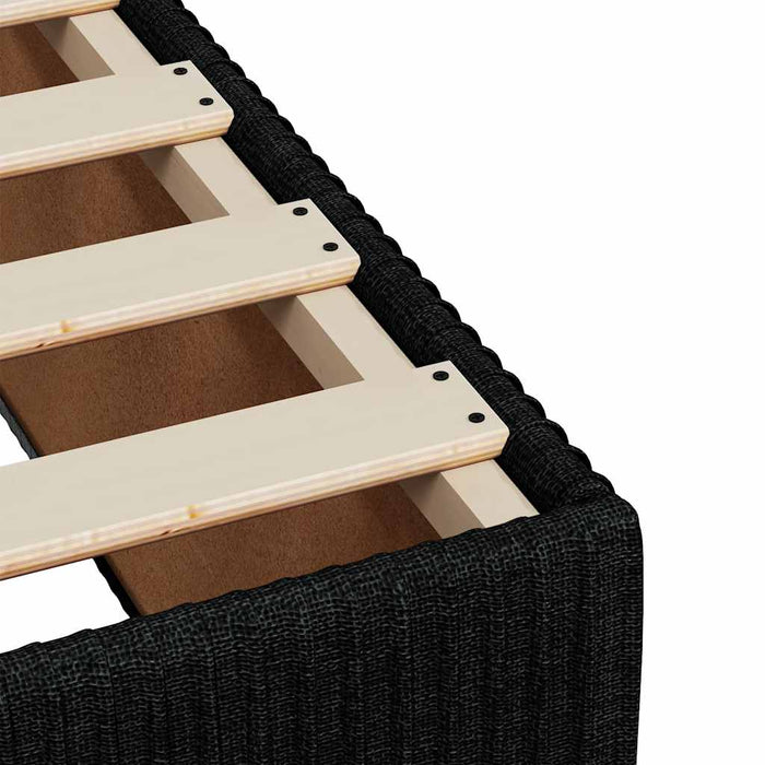 Pat box spring cu saltea, negru, 140x190 cm, textil WALTI