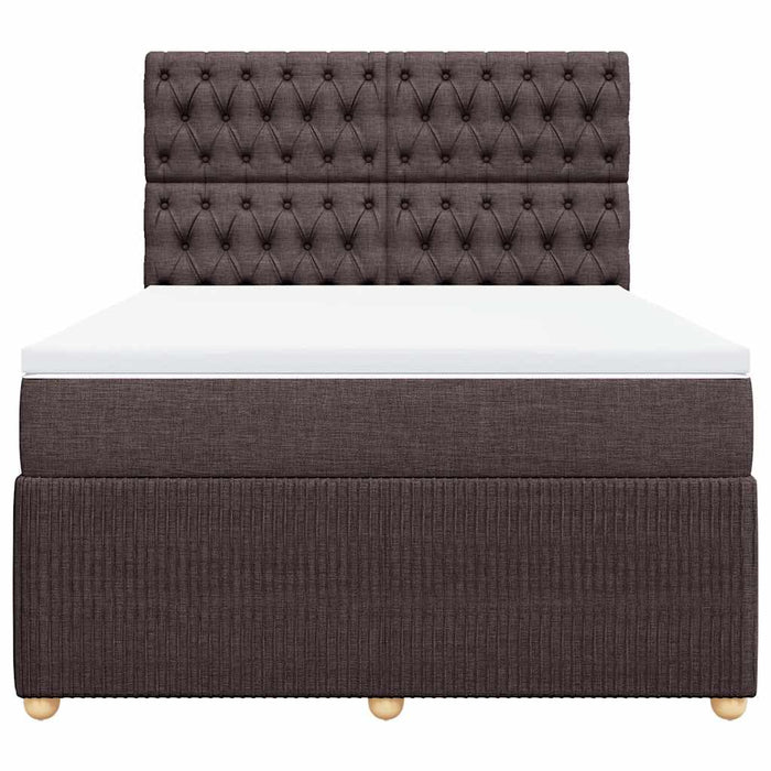 Pat box spring cu saltea, maro închis, 140x200 cm, textil - WALTI WALTI