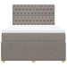 Pat box spring cu saltea, gri taupe, 140x200 cm, textil - WALTI WALTI