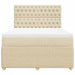 Pat box spring cu saltea, crem, 140x200 cm, textil - WALTI WALTI