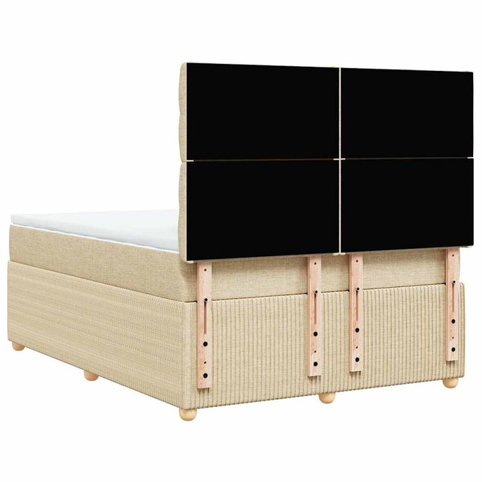 Pat box spring cu saltea, crem, 140x200 cm, textil - WALTI WALTI