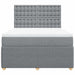 Pat box spring cu saltea, gri deschis, 140x190 cm, textil - WALTI WALTI