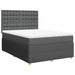 Pat box spring cu saltea, gri închis, 140x190 cm, textil - WALTI WALTI