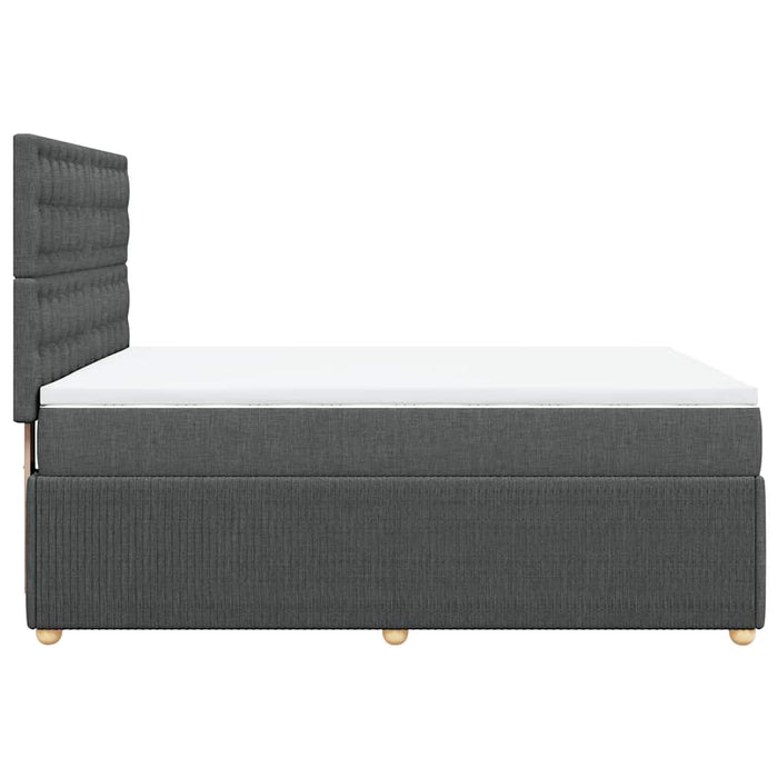 Pat box spring cu saltea, gri închis, 140x190 cm, textil - WALTI WALTI