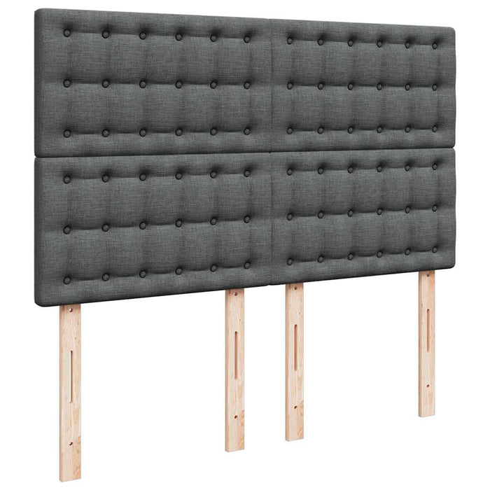 Pat box spring cu saltea, gri închis, 140x190 cm, textil - WALTI WALTI