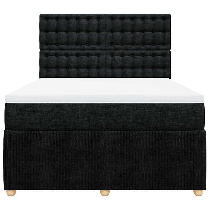 Pat box spring cu saltea, negru, 140x190 cm, textil - WALTI WALTI