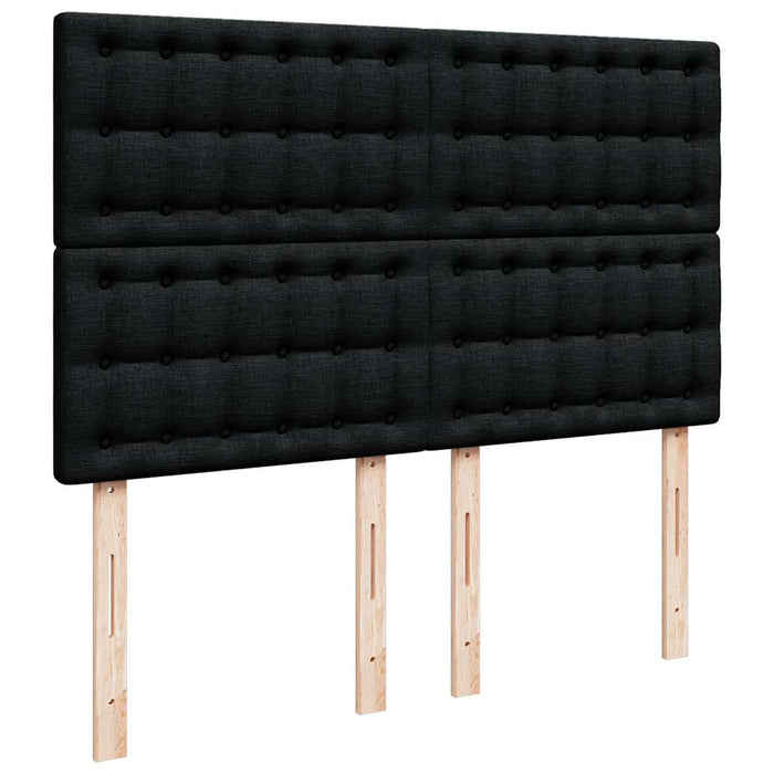 Pat box spring cu saltea, negru, 140x190 cm, textil - WALTI WALTI