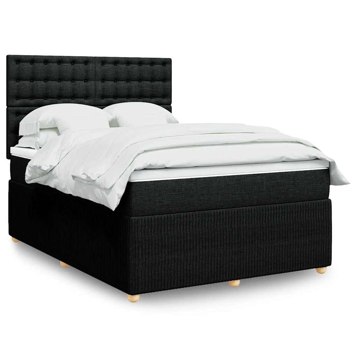 Pat box spring cu saltea, negru, 140x190 cm, textil - WALTI WALTI