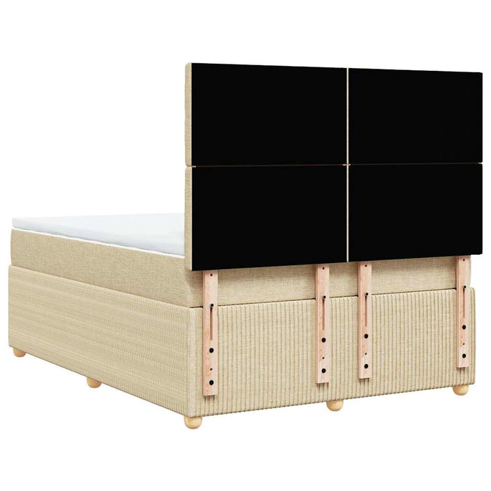 Pat box spring cu saltea, crem, 140x200 cm, textil - WALTI WALTI
