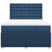 Pat box spring cu saltea, albastru, 140x200 cm, textil - WALTI WALTI