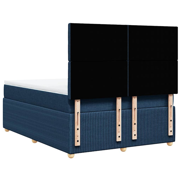 Pat box spring cu saltea, albastru, 140x200 cm, textil - WALTI WALTI