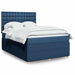 Pat box spring cu saltea, albastru, 140x200 cm, textil - WALTI WALTI