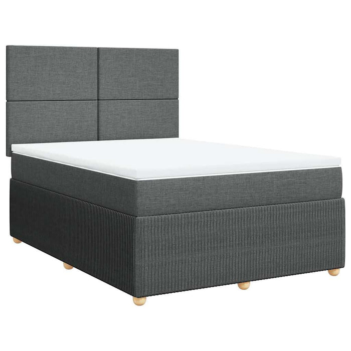 Pat box spring cu saltea, gri închis, 140x200 cm, textil - WALTI WALTI