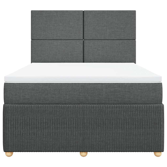 Pat box spring cu saltea, gri închis, 140x200 cm, textil - WALTI WALTI