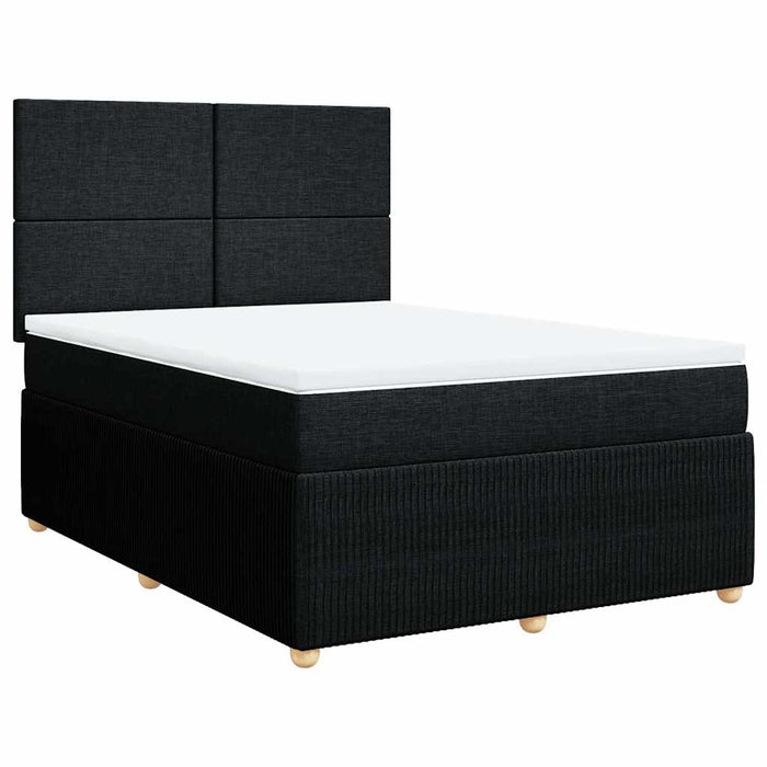 Pat box spring cu saltea, negru, 140x200 cm, textil - WALTI WALTI