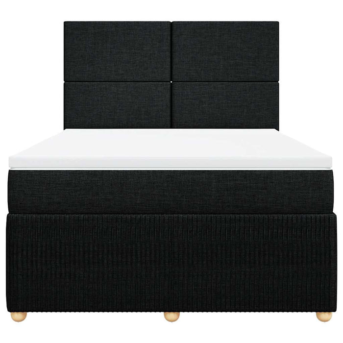 Pat box spring cu saltea, negru, 140x200 cm, textil - WALTI WALTI