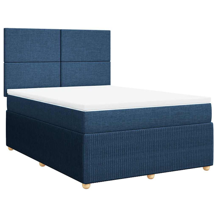 Pat continental cu saltea, albastru, 140x200cm, material textil WALTI