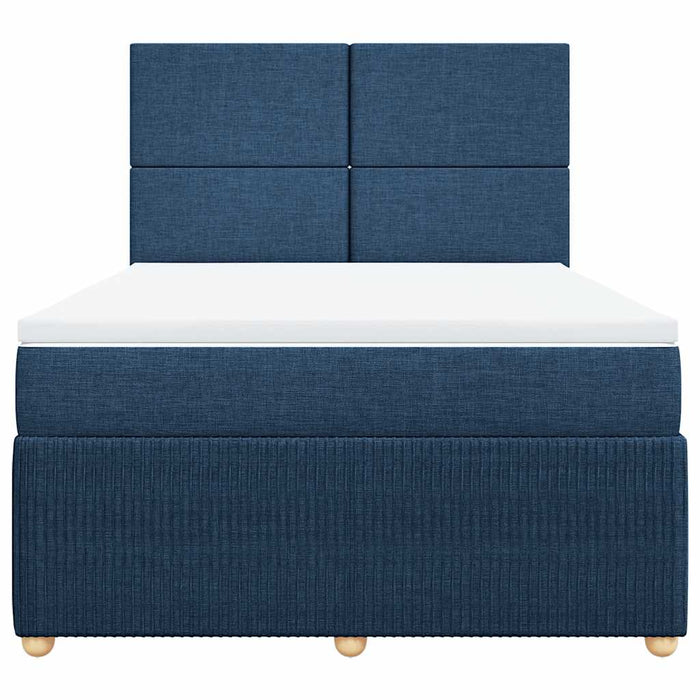 Pat continental cu saltea, albastru, 140x200cm, material textil WALTI
