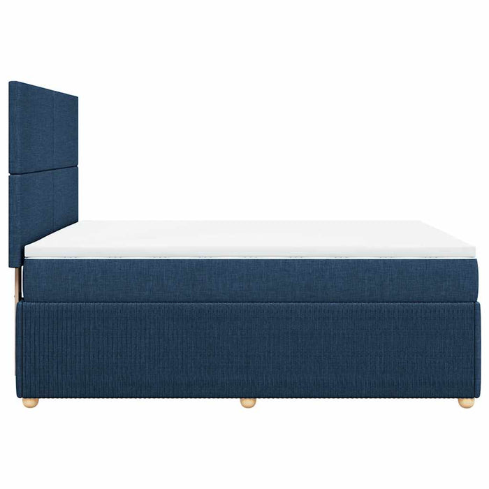 Pat continental cu saltea, albastru, 140x200cm, material textil WALTI