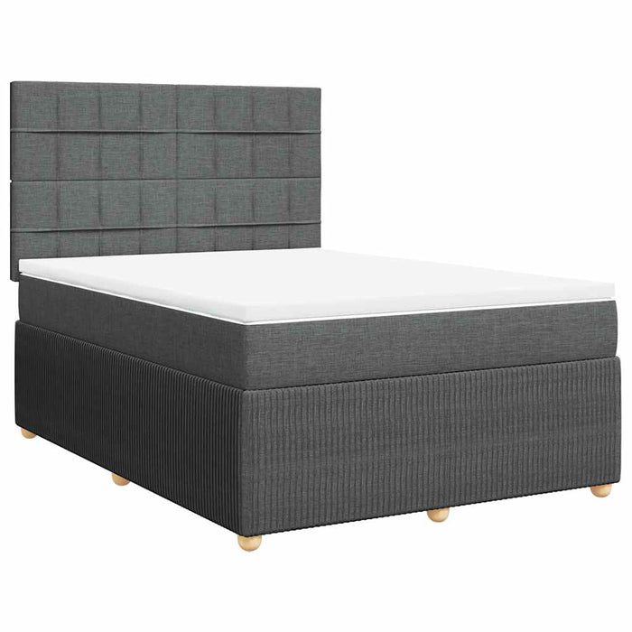 Pat box spring cu saltea, gri închis, 140x200 cm, textil - WALTI WALTI
