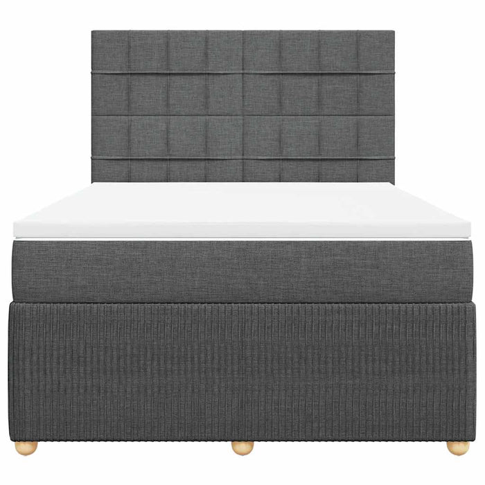 Pat box spring cu saltea, gri închis, 140x200 cm, textil - WALTI WALTI
