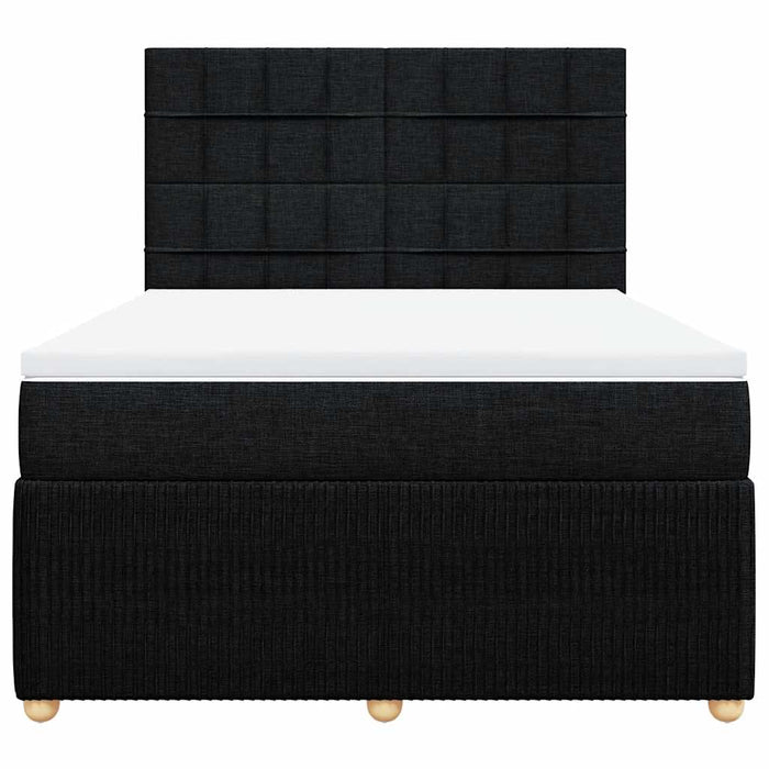 Pat box spring cu saltea, negru, 140x200 cm, textil WALTI